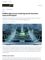 NVIDIA adds neural rendering and AI character tools to RTX Spark - Blockchain.News