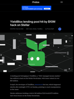 YieldBlox lending pool hit by $10M hack on Stellar
