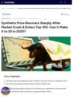 Synthetix Price Recovers Sharply After Market Crash & Enters Top 100 -Can it Make it to $5 in 2025?
