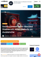 South Korean Won-Backed Stablecoin KRW1 Debuts on Avalanche | Live Bitcoin News