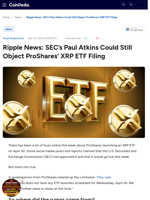 Ripple News: SEC's Paul Atkins Could Still Object ProShares' XRP ETF Filing