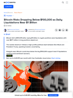 Bitcoin Risks Dropping Below $100,000 Amid Trump-Musk Feud