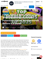 FOMO Alert! 6 Best 1000x Cryptos With Unbelievable Growth Potential—Catch the Moonshot Before It’s Gone! | Live Bitcoin News