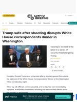 Trump safe after shooting disrupts White House correspondents dinner in Washington