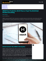 HBAR Price Prediction: $0.07 Floor or Trap? The $0.08 Wall Decides Everything - Blockchain.News
