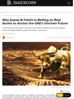 Why Saeed Al Fahim Is Betting on Real Assets to Anchor the UAE’s Onchain Future - DailyCoin