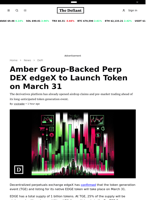 Amber Group-Backed Perp DEX edgeX to Launch Token on March 31 - 