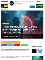 Tron Founder, Justin Sun and Bloomberg Fight Dirty Over 
