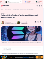 Solana Price Tanks Amid Lawsuit Fears: SOL USD to $100?