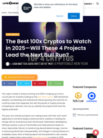 The Best 100x Cryptos to Watch in 2025—Will These 4 Projects Lead the Next Bull Run? | Live Bitcoin News