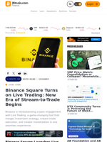 Binance Square Turns on Live Trading: New Era of Stream-to-Trade Begins – Exchanges Bitcoin News