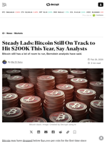 Steady Lads: Bitcoin Still On Track to Hit $200K This Year, Say Analysts - Decrypt