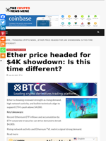 Ether price headed for $4K showdown: Is this time different? - The Crypto News Wire