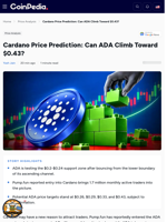 Cardano Price Prediction: Can ADA Climb Toward $0.43?