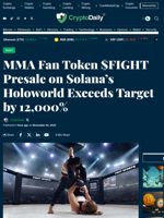 MMA Fan Token $FIGHT Presale on Solana’s Holoworld Exceeds Target by 12,000% - Crypto Daily