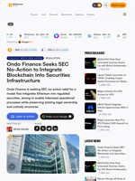 Ondo Finance Seeks SEC No-Action to Integrate Blockchain Into Securities Infrastructure – Regulation Bitcoin News