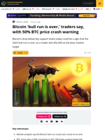 Bitcoin Price Shows Signs That $126K Was The Peak