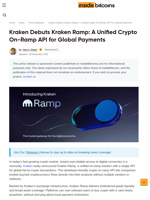 Kraken Debuts Kraken Ramp: A Unified Crypto On-Ramp API for Global Payments - InsideBitcoins.com