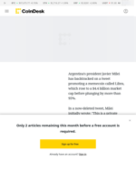 Javier Milei Backtracks on $4.4B Memecoin After 'Insiders' Pocket $87M