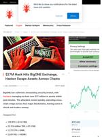 $27M Hack Hits BigONE Exchange, Hacker Swaps Assets Across Chains - NullTX