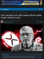 Peter Brandt Lists XRP Among Shorts Amid Crypto Market Crash