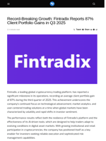 Record-Breaking Growth: Fintradix Reports 87% Client Portfolio Gains in Q3 2025 - Visionary Financial