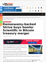 Ramaswamy-backed Strive buys Semler Scientific in Bitcoin treasury merger - The Crypto News Wire