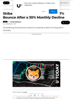 Shiba Inu (SHIB) Wakes Up With 17% Bounce After a 30% Monthly Decline - U.Today