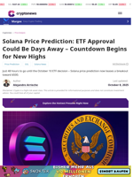 Solana Price Prediction: ETF Approval Could Be Days Away – Countdown Begins for New Highs