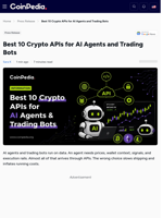Best 10 Crypto APIs for AI Agents and Trading Bots