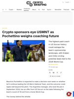 Crypto sponsors eye USMNT as Pochettino weighs coaching future