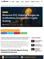 Binance OTC Volume Surges as Institutions Accelerate Crypto Buying | Live Bitcoin News