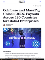 Coinbase and MassPay Unlock USDC Payouts Across 180 Countries for Global Enterprises
