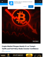 Crypto Market Plunges Nearly 6% as Trump’s Tariffs and Fed Policy Shake Investor Confidence | Bitcoinist.com