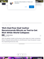 'Rich Dad Poor Dad' Author Recommends Bitcoin as Tool to Get Rich While World Collapses - U.Today