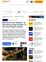 Bitcoin Price Watch: A Technical Tug-of-War in the Six-Figure Zone – Markets and Prices Bitcoin News