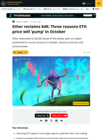 Here’s Why Ether Price is in a Good Position to Rally in October