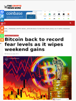 Bitcoin back to record fear levels as it wipes weekend gains - The Crypto News Wire
