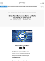 Nine Major European Banks Unite to Launch Euro Stablecoin