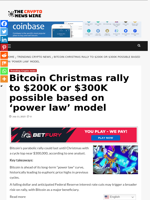 Bitcoin Christmas rally to $200K or $300K possible based on ‘power law’ model - The Crypto News Wire