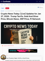 Crypto News Today: [Live] Updates for Jan 27, 2026