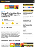 Ethereum Price Prediction: Where Is ETH Headed If $2K Support Is Lost for Good?