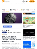XRP Price Watch: Oscillators Signal Caution Despite Bullish Scalping Setup – Markets and Prices Bitcoin News