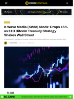 K Wave Media (KWM) Stock: Drops 15% as $1B Bitcoin Treasury Strategy Shakes Wall Street