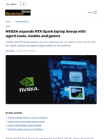 NVIDIA expands RTX Spark laptop lineup with agent tools, models and games - Blockchain.News