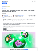 TRUMP and MELANIA Surge | Meme Coins To Watch Today