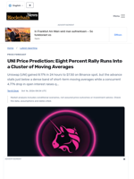 UNI Price Prediction: Eight Percent Rally Runs Into a Cluster of Moving Averages - Blockchain.News