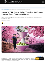 Ripple’s XRP Gains Asian Traction As Korean Insurer Tests On-Chain Bonds - DailyCoin