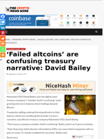 ‘Failed altcoins’ are confusing treasury narrative: David Bailey - The Crypto News Wire