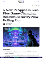 5 New Pi Apps Go Live, Plus Game-Changing Account Recovery
Now Rolling Out